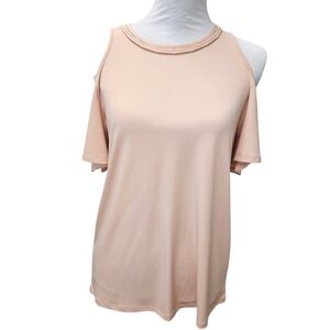 Ivanka Trump Embellished Cold Shoulder Top - Blush Size Small